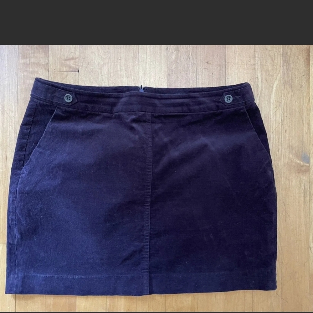 Banana Republic Burgundy Brown Corduroy Skirt Women's Size 10 Stretch
